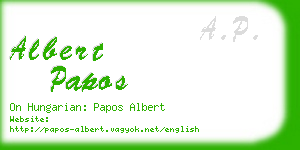 albert papos business card